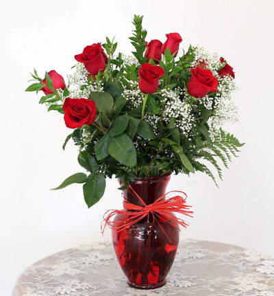 1 Dozen Roses in Vase