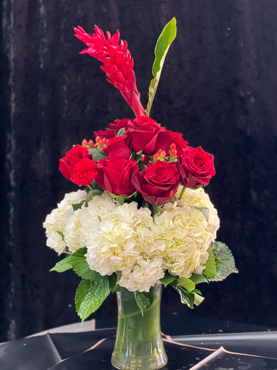 1 Dozen Roses with Premium Filler in Vase - Encino Florist
