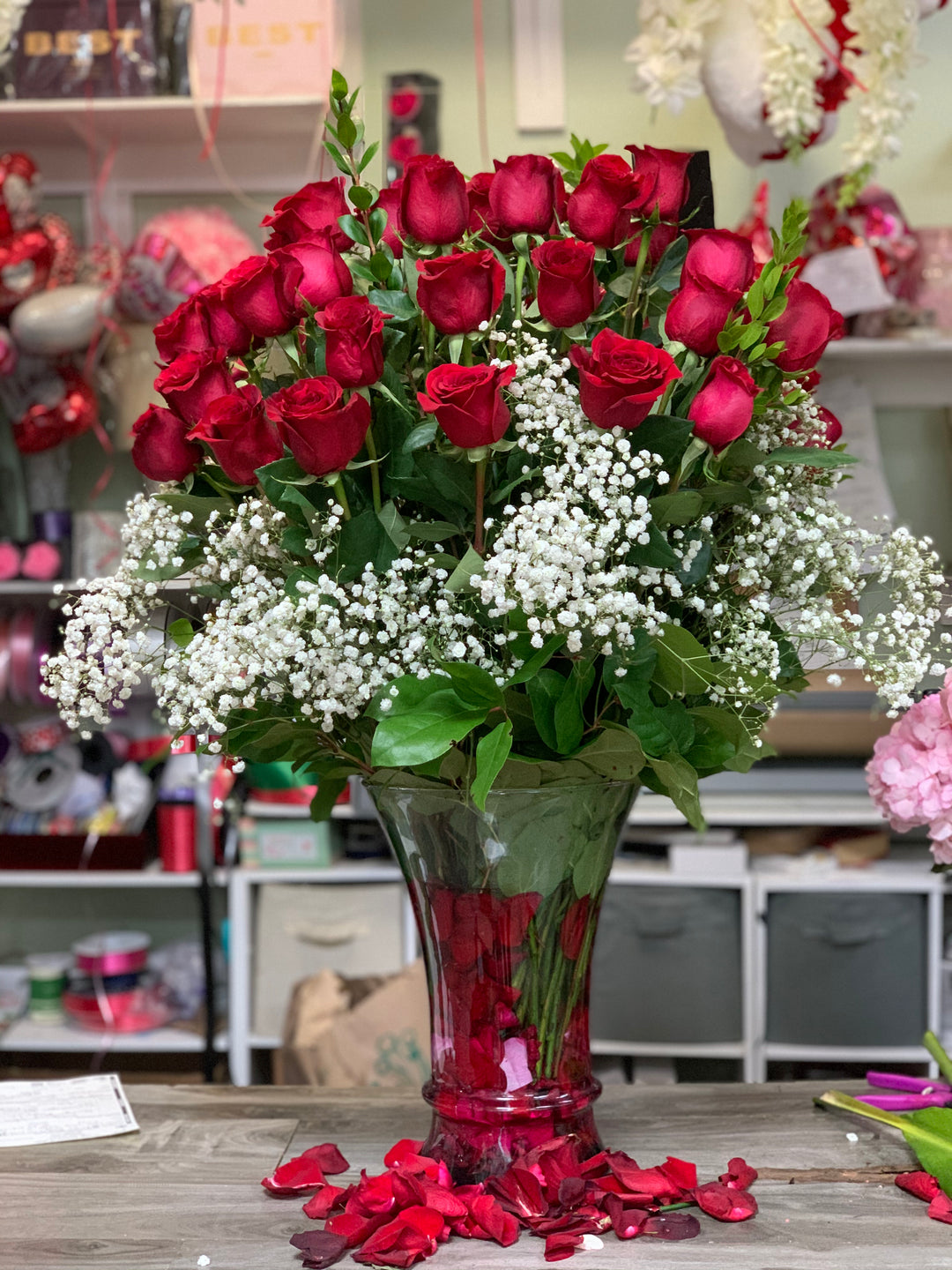 4 Dozen Roses in Vase - Encino Florist